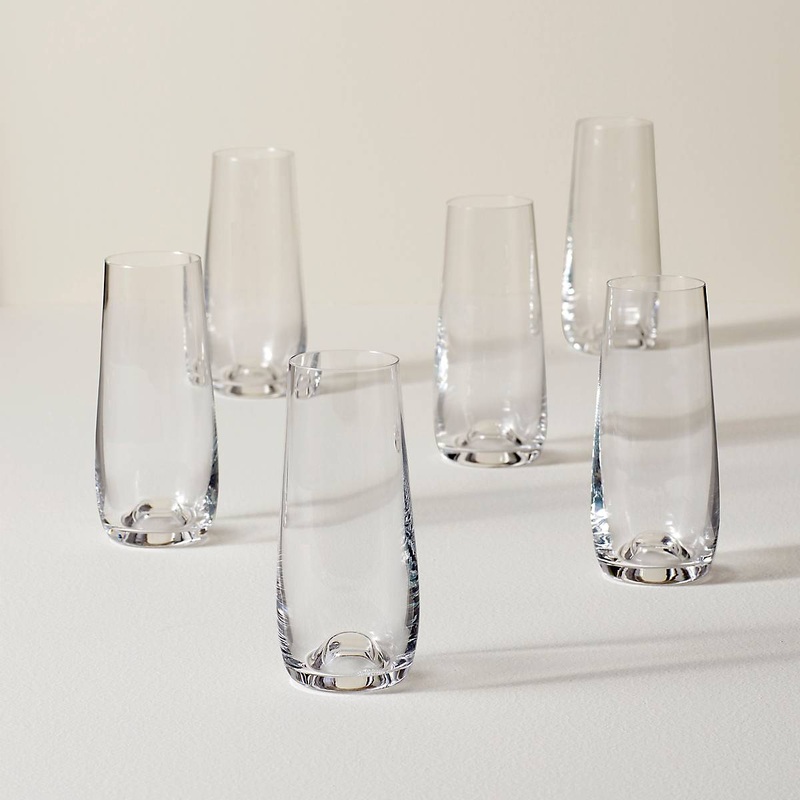 Tuscany Classics Stemless Flute Glasses - Set Of 6