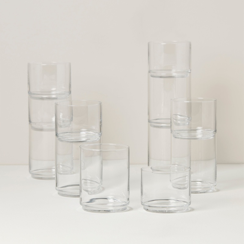 Tuscany Classics Stackable Clear Glasses - Set Of 12
