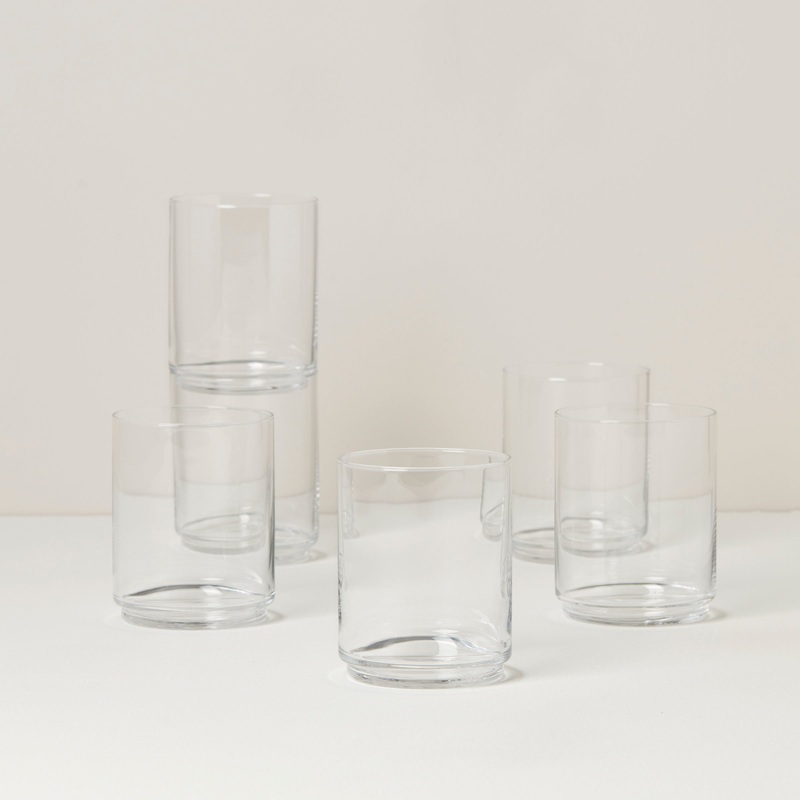 Tuscany Classics Stackable Clear Tall Glasses - Set Of 6