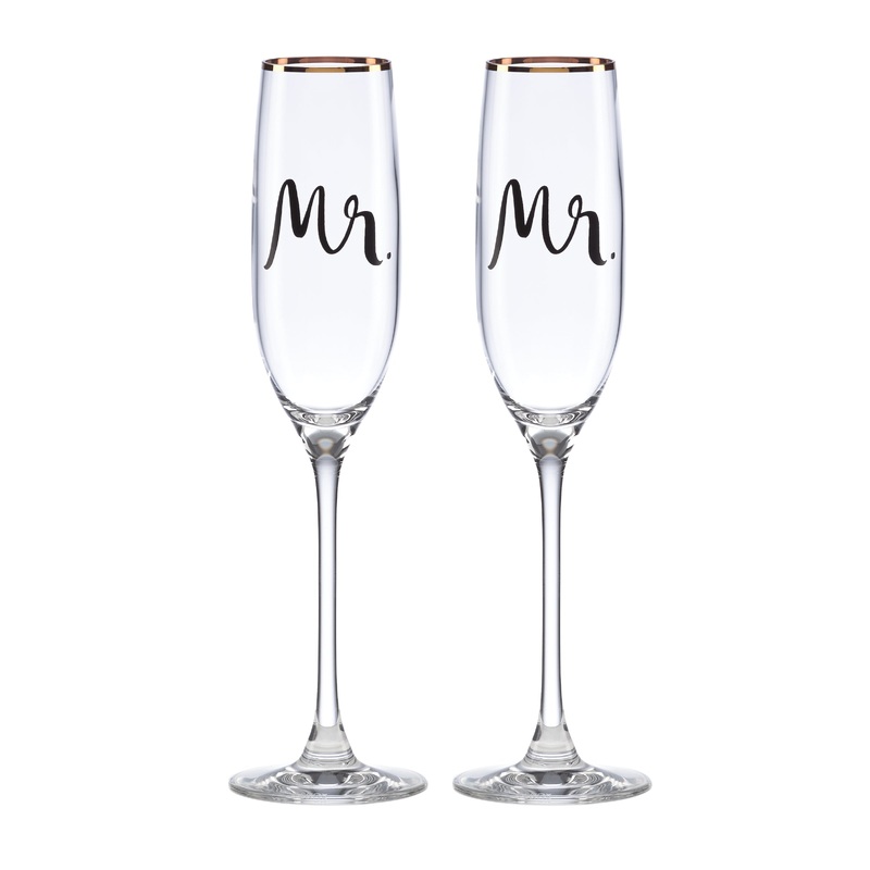 Wedding Party Mr. & Mr. Champagne Flute - Set Of 2