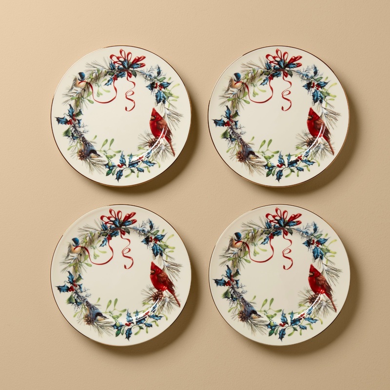 Winter Greetings Salad Plates - Set of 4