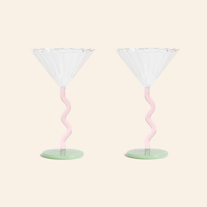&klevering Curved Coupe Glass, Set of 2