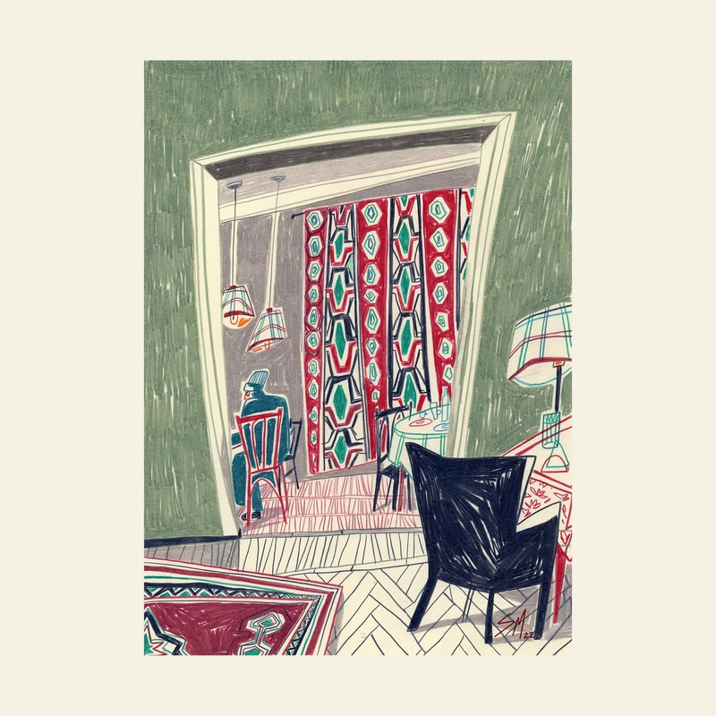 Traditional Armenian Interior with Carpet, Print