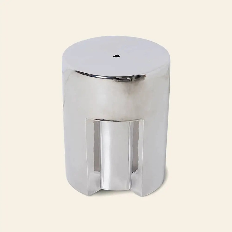 HKliving Stoneware Side Table - Chrome