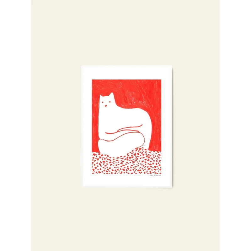 The Poster Club Cinzia Franceschini - Cat In Red (30x40)