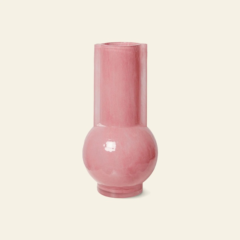 HKliving Glass Vase Flamingo Pink