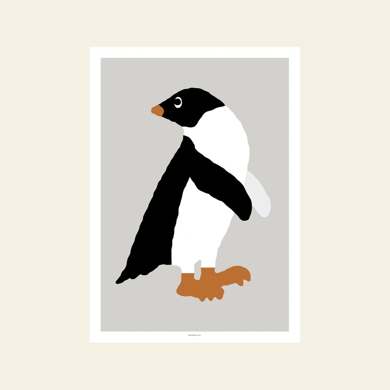 WARMGREY TAIL Adelie Penguin Grey Poster (30x40)