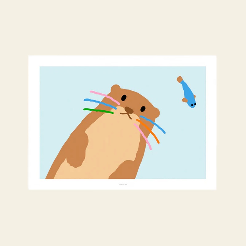 WARMGREY TAIL Otter Light Blue Poster (30x40)