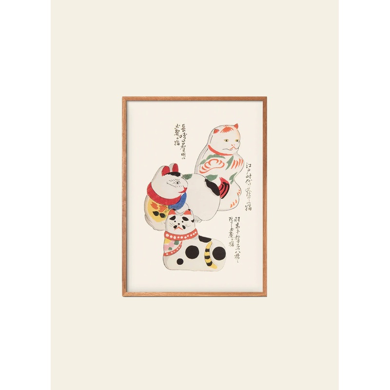Empty Wall Japanese Cats - Japanese Folk Toy Poster (30x40)