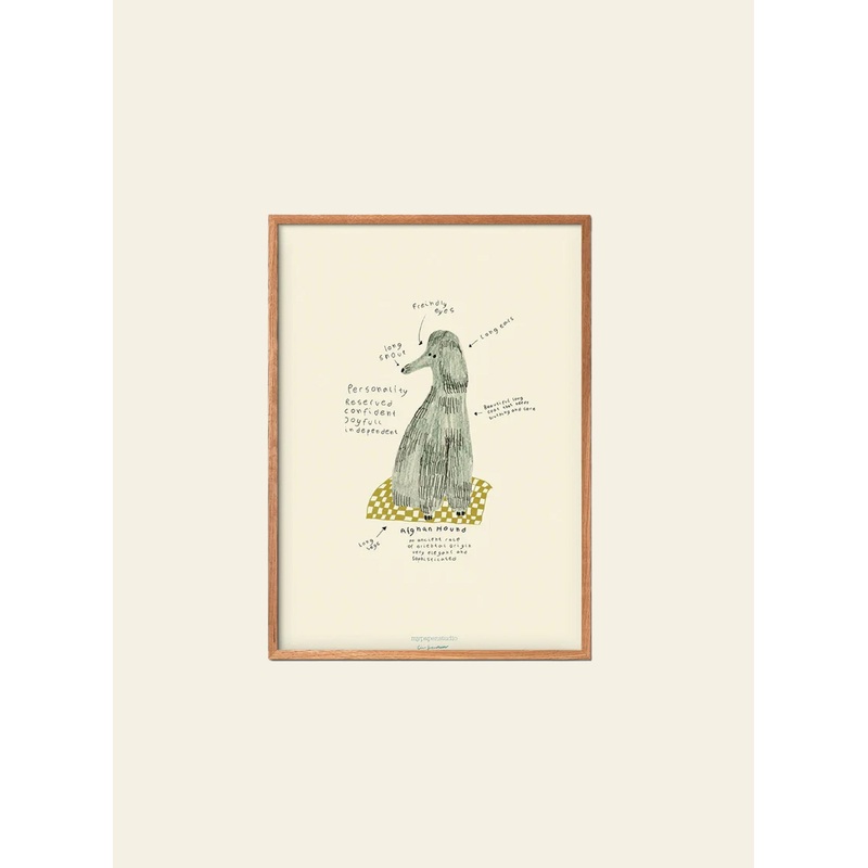 Empty Wall Line Risager Svendsen - Afghan Hound (30x40) - Poster