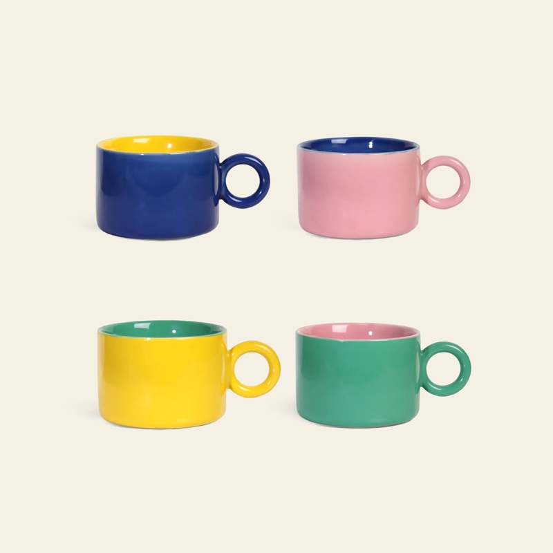 &klevering Chiquito Mug, Set of 4 - Multicolour