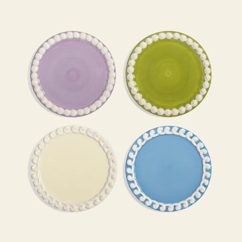 &klevering Whipped Plate #2, Set of 4 - Multicolour
