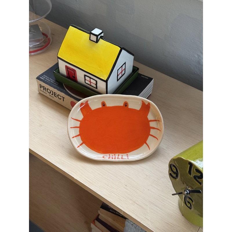 Stacked Store Exclusive x Wobbly Studio Happy Things Plate  Happy Chilli Crab
