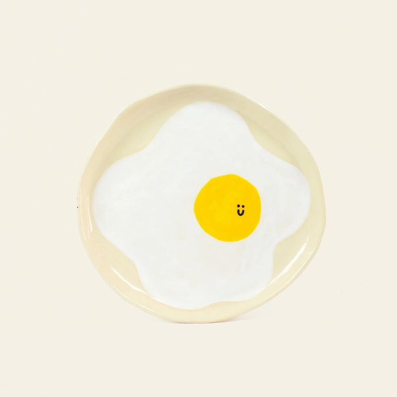 Wobbly Studio Happy Things Plate - Happy Fried Egg