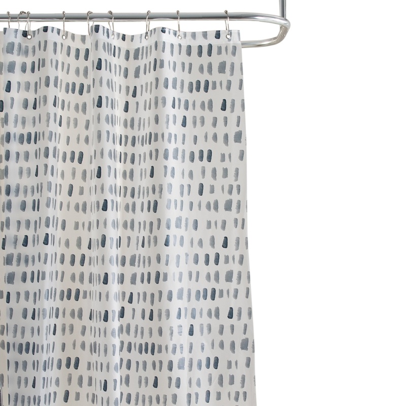 Bath Bliss Speck Pattern Design PEVA Shower Curtain in Blue