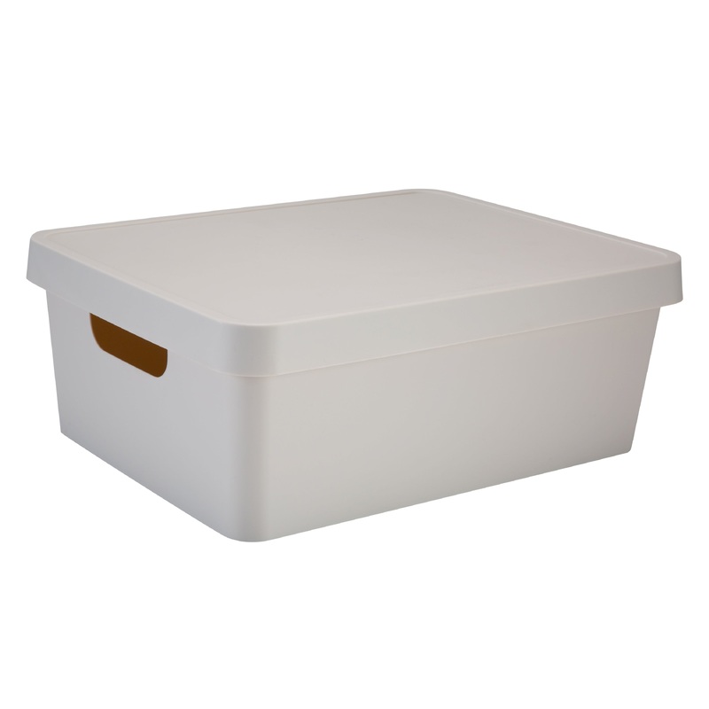 Simplify Medium Vinto Storage Box with Lid in Ivory