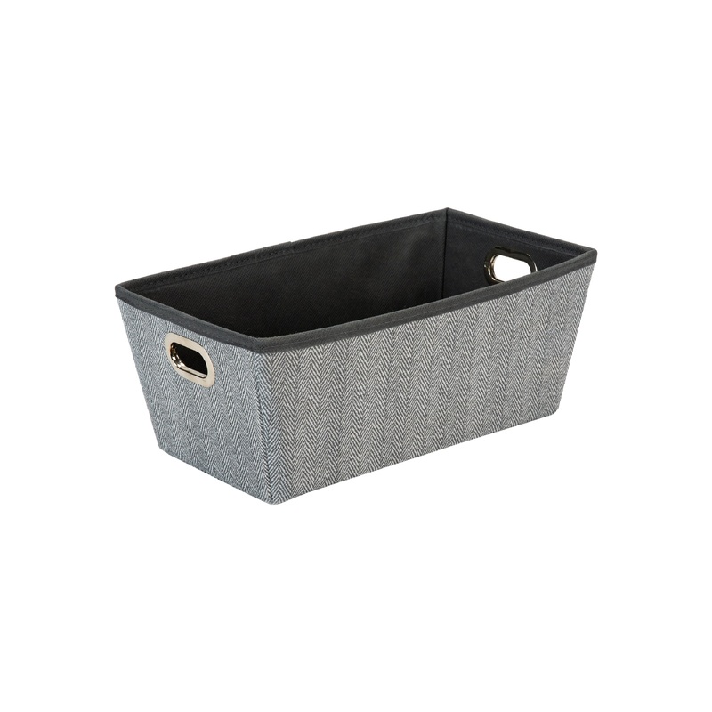 Simplify Small Herringbone Grommet Shelf Tote in Grey