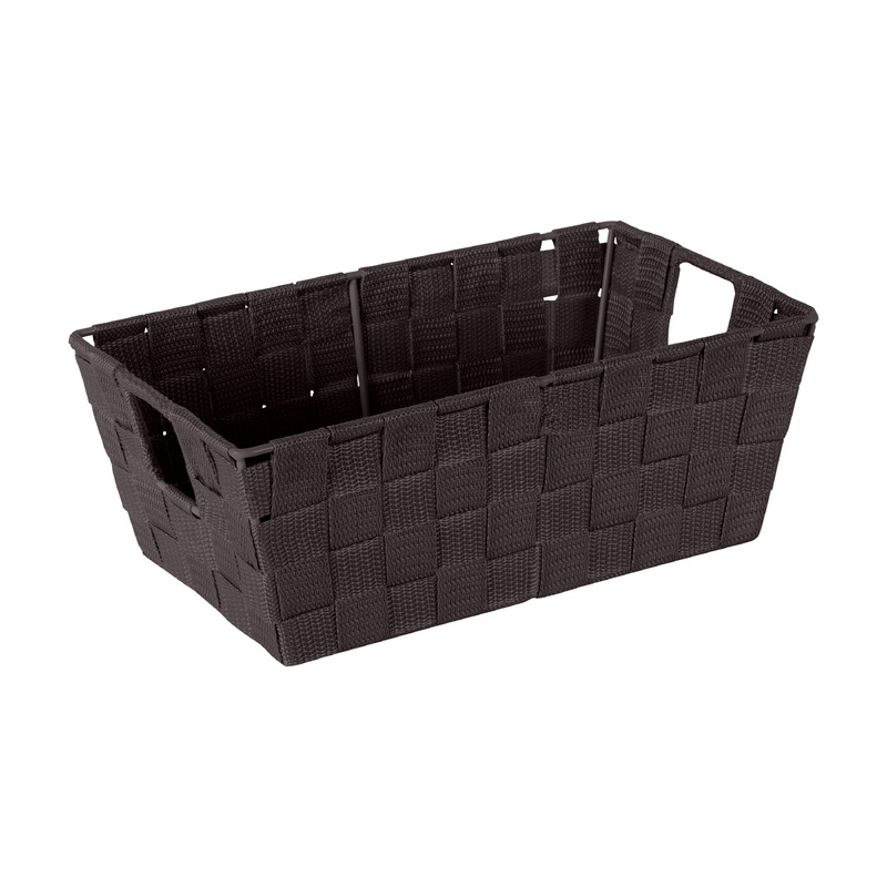 Simplify Small Woven Storage Shelf Bin in Chocolate