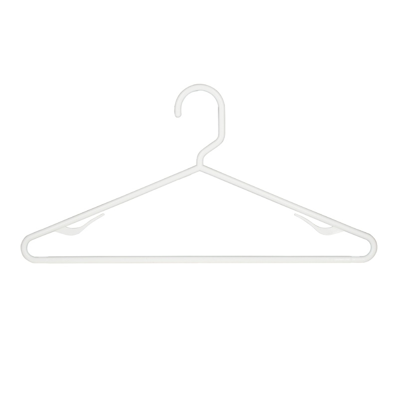 Woolite 6 Pack Plastic Hangers in White