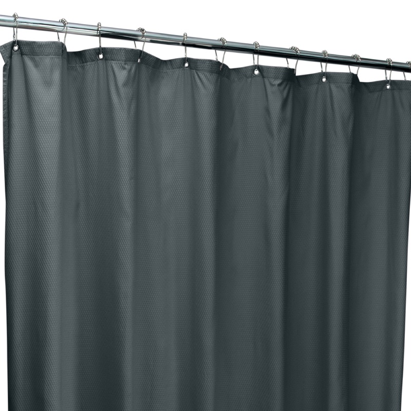 Bath Bliss Microfiber Soft Touch Diamond Design Shower Curtain Liner in Charcoal