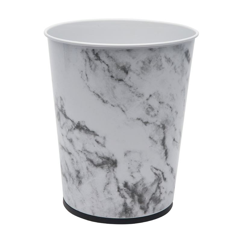 Bath Bliss Stainless Steel Trash Can in Marble