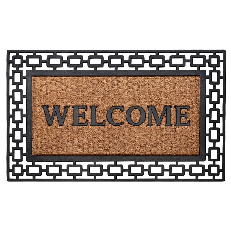 Wrought Iron Rubber Mat 18x30 - Art Deco