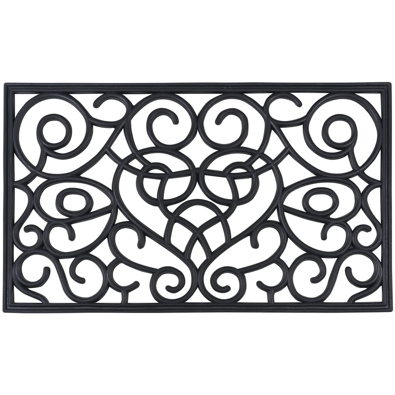 Wrought Iron Rubber Mat 18x30 - Iron Heart