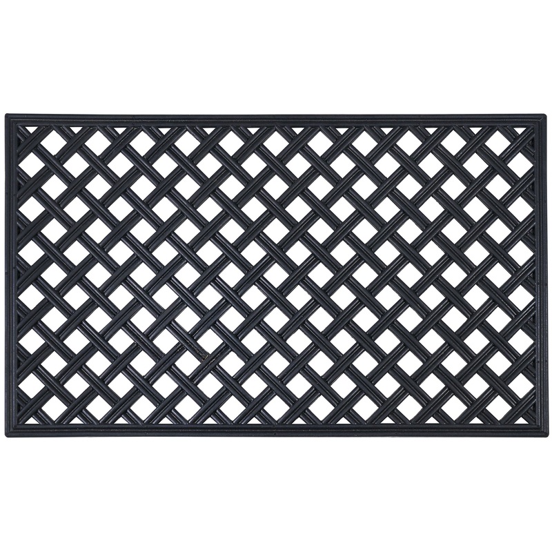 Wrought Iron Rubber Mat 18x30 - Lattice