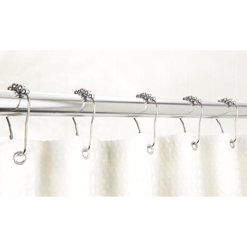 Bath Bliss 12 Pack Shower Curtain Rings in Chrome