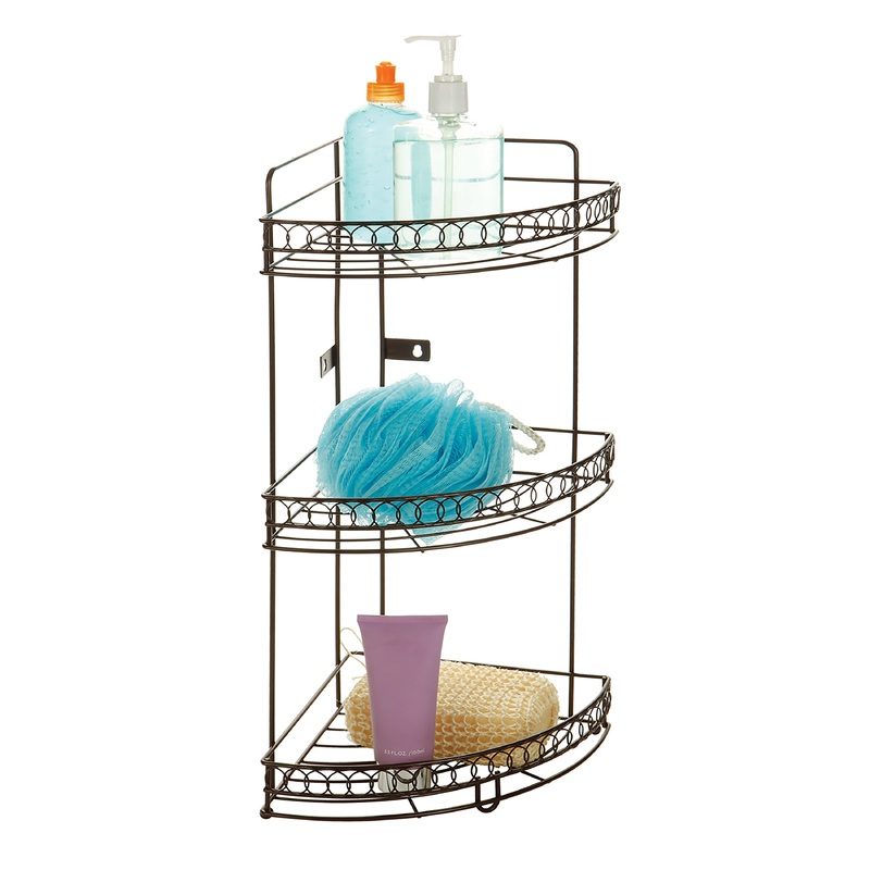 Bath Bliss 3 Tier Corner Bath Shelf in Curls Design
