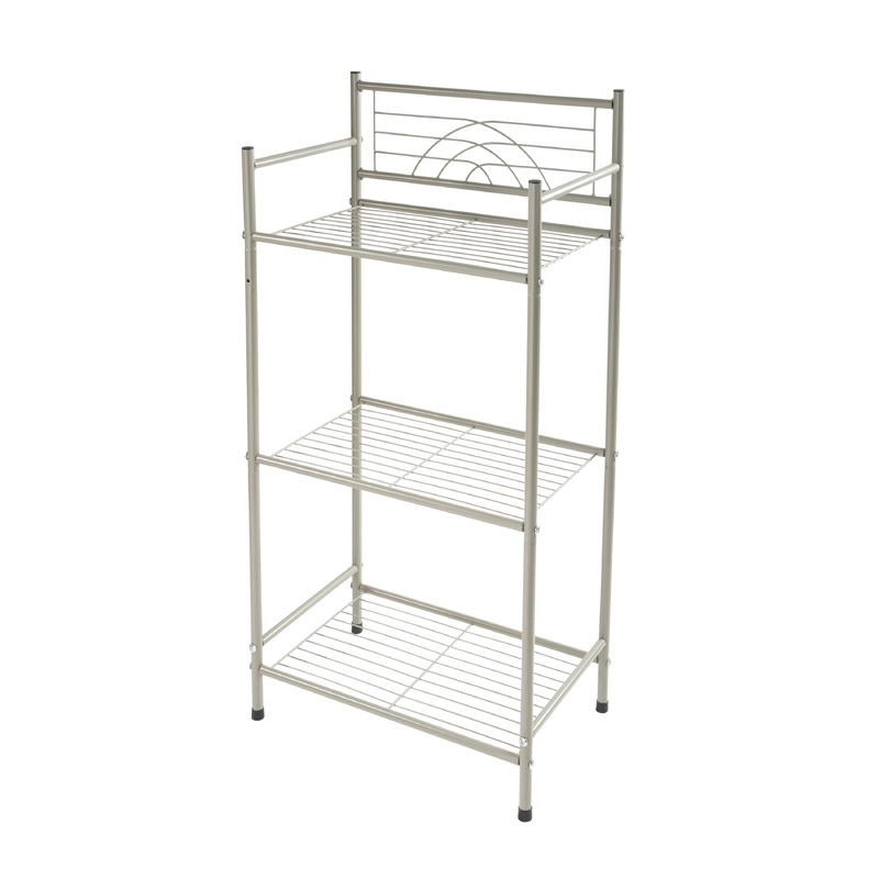 Bath Bliss 3 Tier Storage Shelf in Satin Nickel