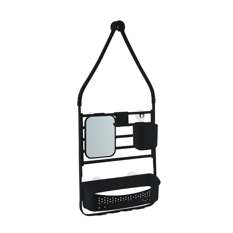 Bath Bliss Deluxe Flex Adjustable Shower Caddy in Matte Black