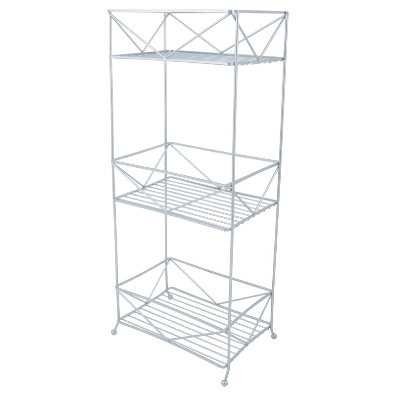 Bath Bliss Geode 3 Tier Spa Tower, Chrome, 10.6x 7x 25.3 Inches