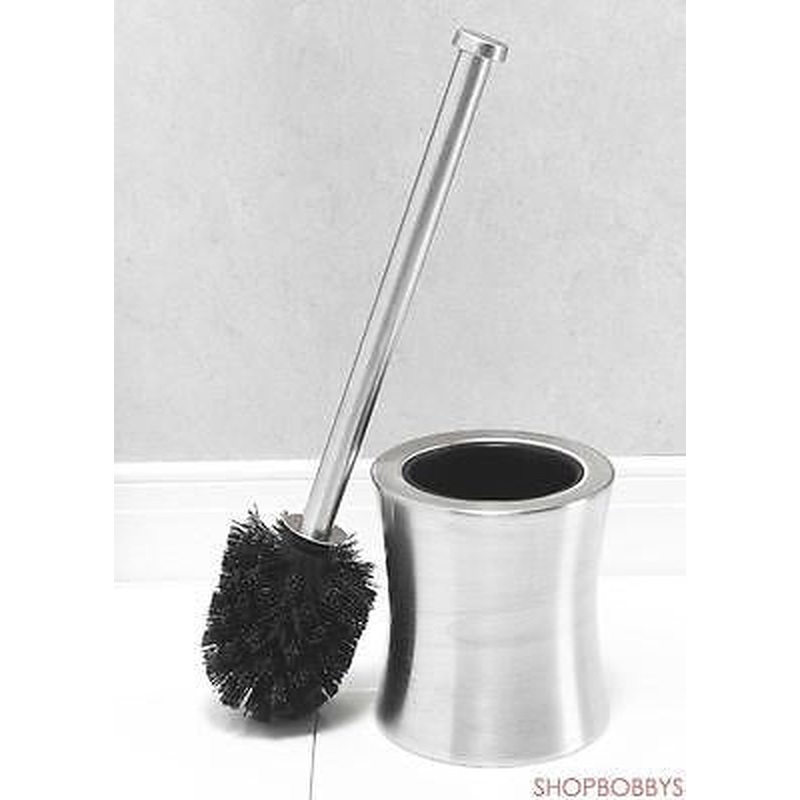 Bath Bliss Hour Glass Shaped Stainless Steel Toilet Brush and Holder