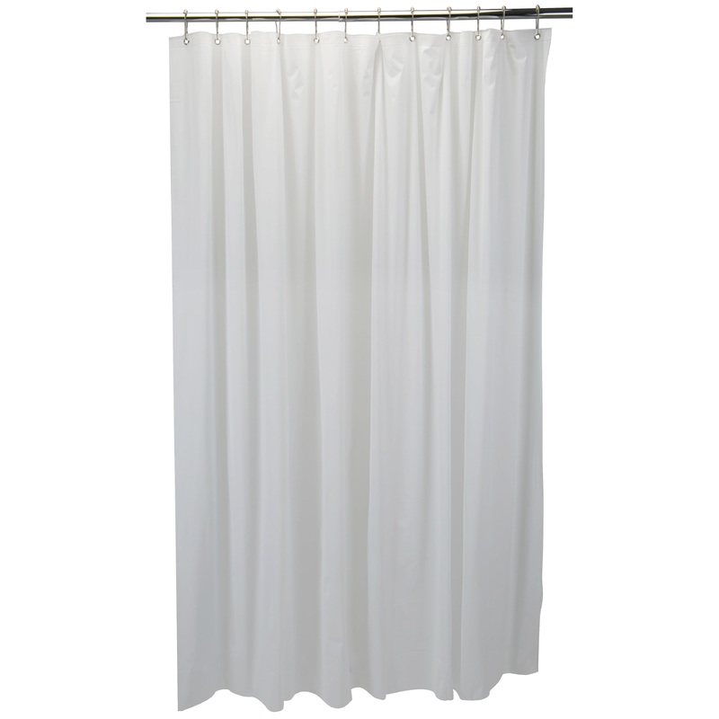 Bath Bliss Sanitized Peva Shower Liner in White