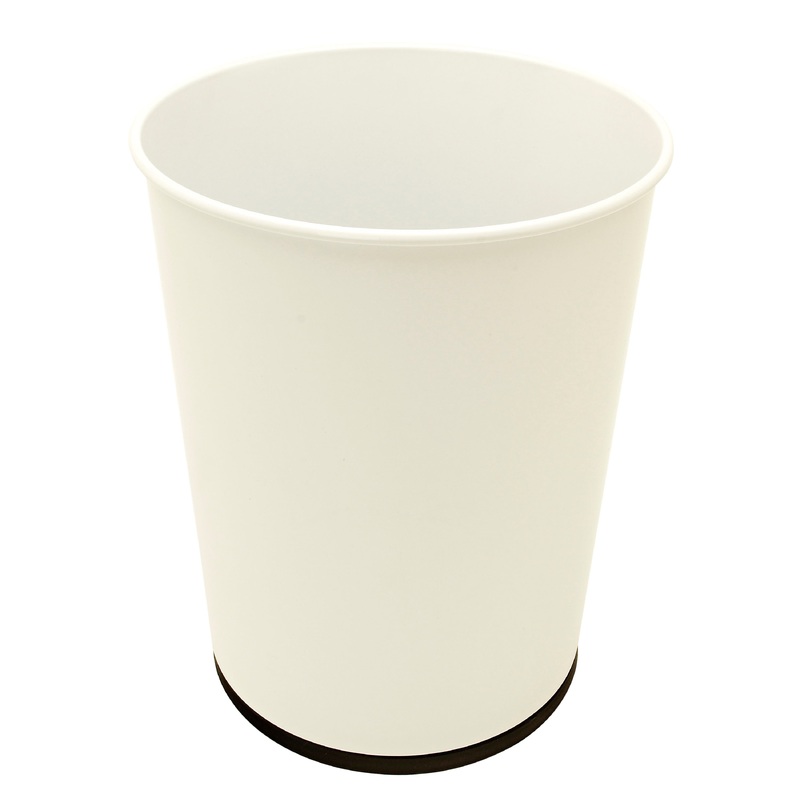 Bath Bliss Stainless Steel Trash Can in White