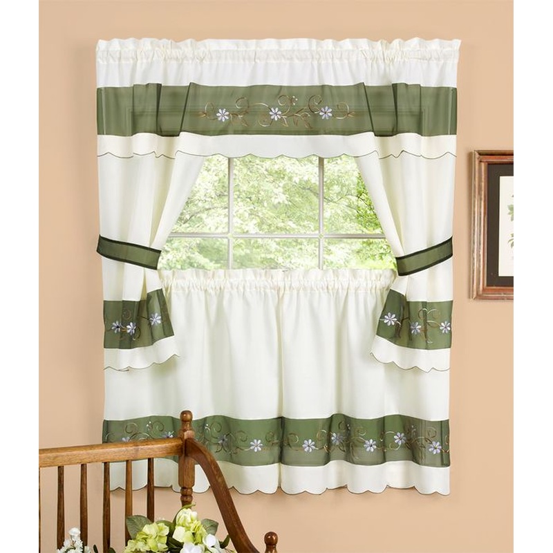Berkshire Embellished Cottage Window Curtain Set 58x24
