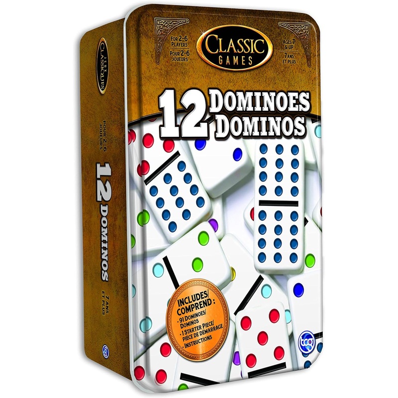 TCG Double 12 Dominoes with Storage Tin, Ages 8+