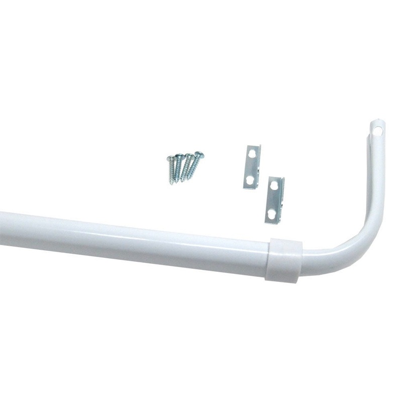 The Classic Touch Heavy Duty Single Curtain Rod, White, 28-48 Inches