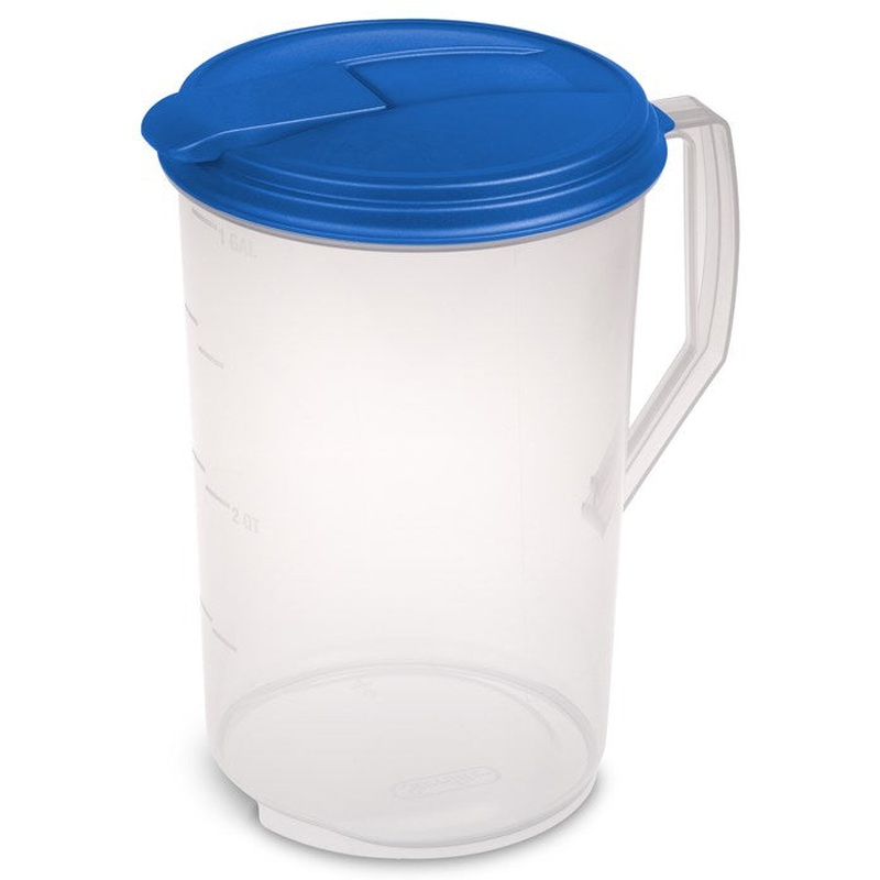 Sterilite Plastic Round Pitcher - 1 Gallon