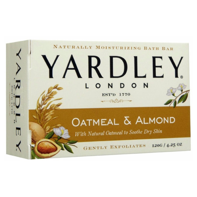 Yardley London Naturally Moisturizing Bar Soap Oatmeal & Almond, 4.25 Ounces