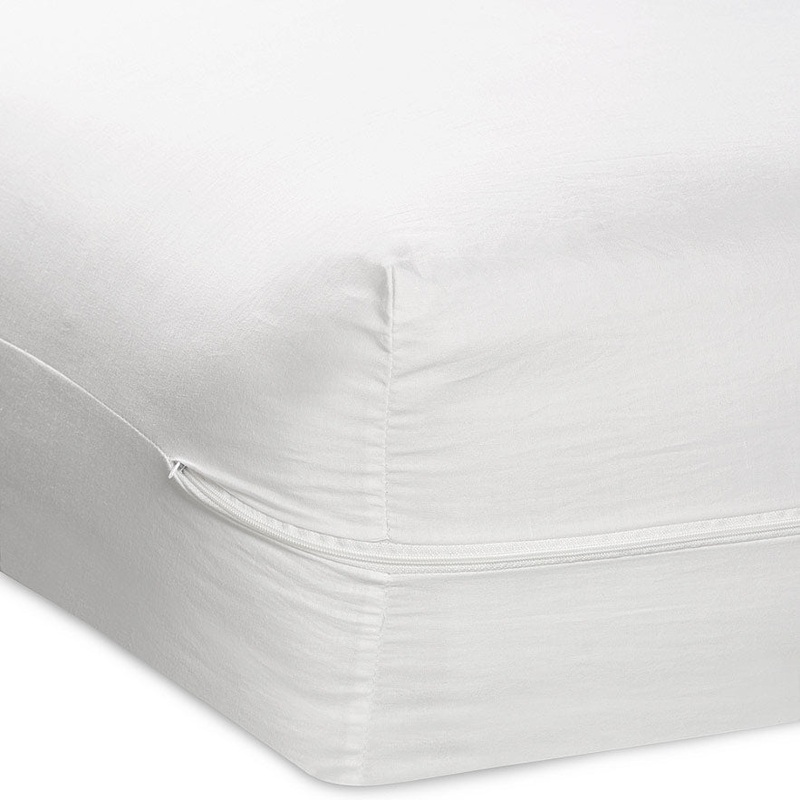 Better Home Zippered Fabric Mattress Cover - White