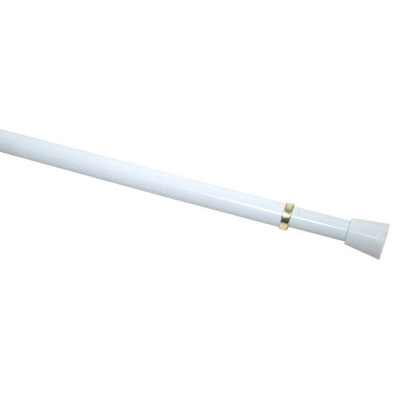 The Classic Touch Adjustable Tension Curtain Rod, 18-28 Inches, White