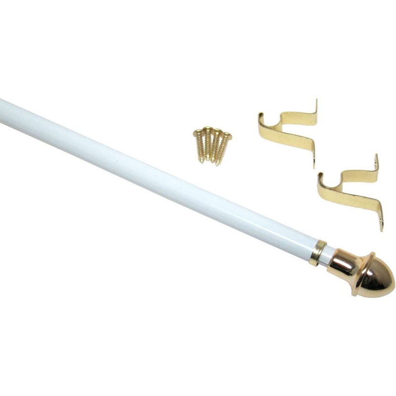 The Classic Touch Cafe Curtain Rod, 28-48 Inches, White