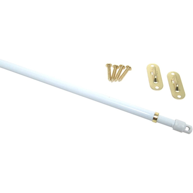 The Classic Touch Sash Curtain Rod, 20-36 Inches, White