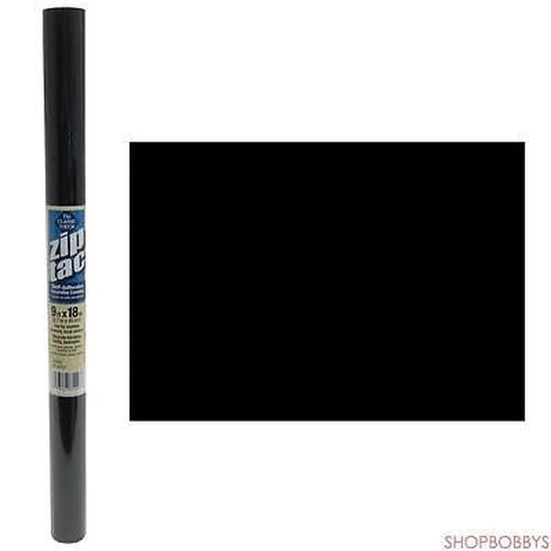 Zip Tac Self-Adhesive Decorative Shelf Liner, Black, 9 Feet x 18 Inches