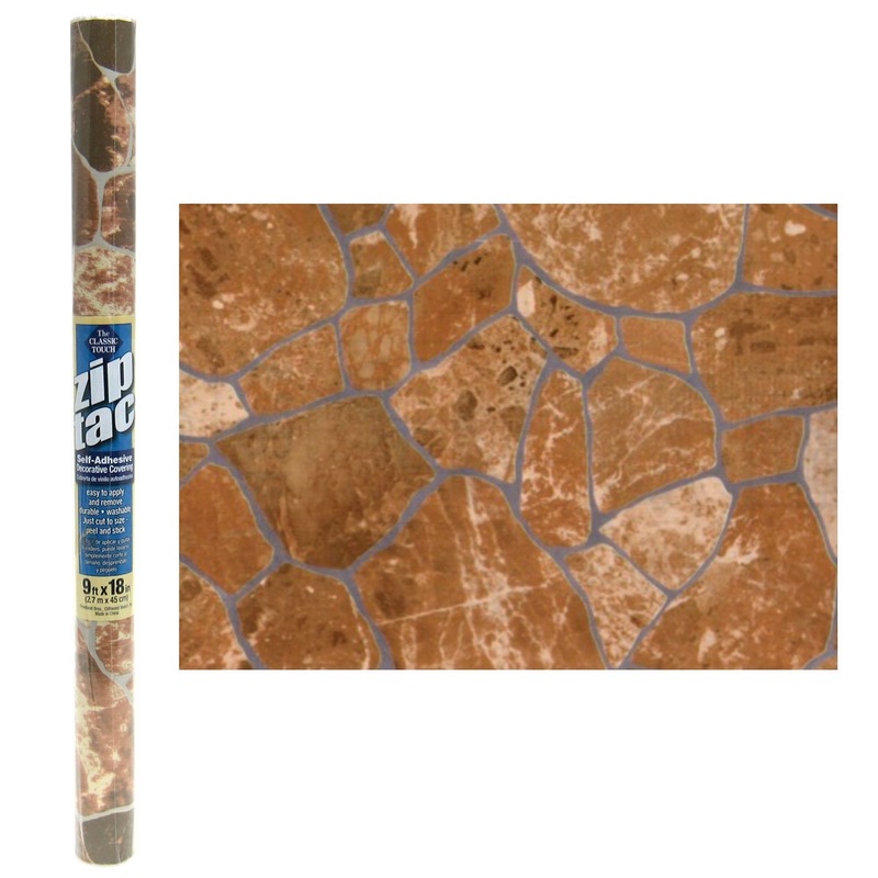 Zip Tac Self-Adhesive Decorative Shelf Liner Flagstone Design - 9 Ft X 18 In