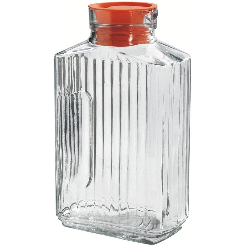 Anchor Hocking Bistro Glass Pitcher with Tangerine Stopper, 2 Quart