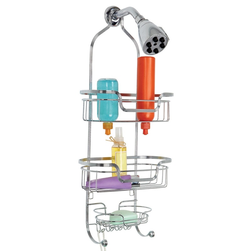 Bath Bliss 3-tier Triple Wire Design Shower Caddy Organizer, Chrome Finish, 11.25x26x5
