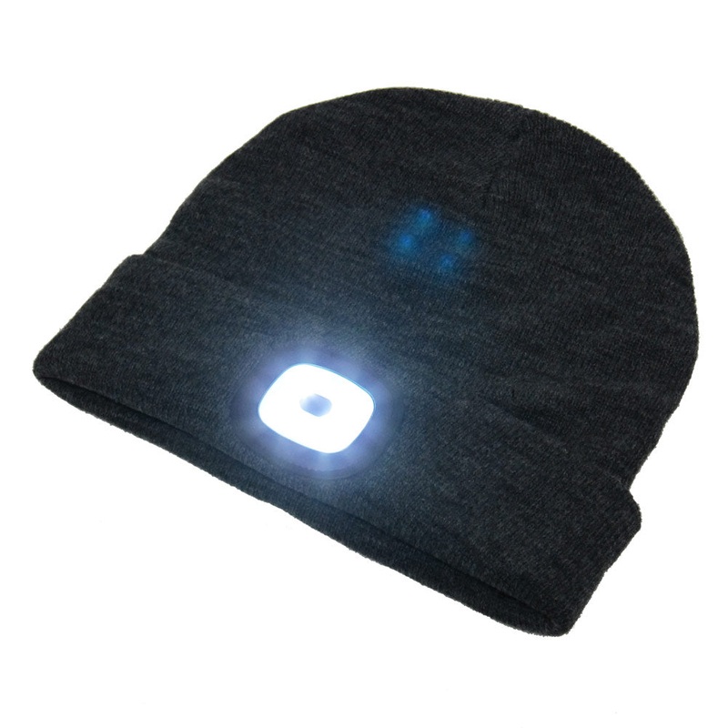 Beamie Hat With Built-in Rechargeable Led Head Lights, Charcoal